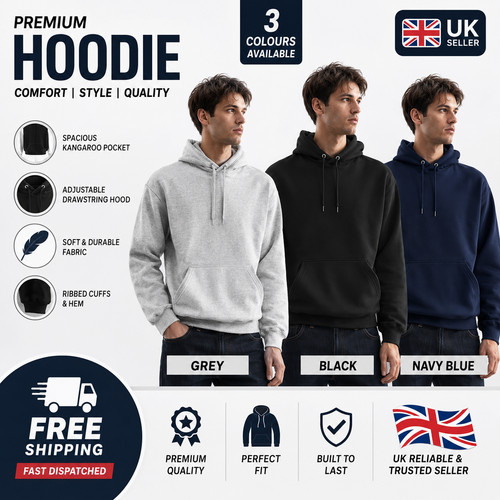 Mens pullover hoodie - pullover, hooded