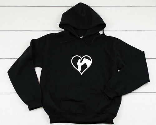 Girl horse heart hoodie - &,